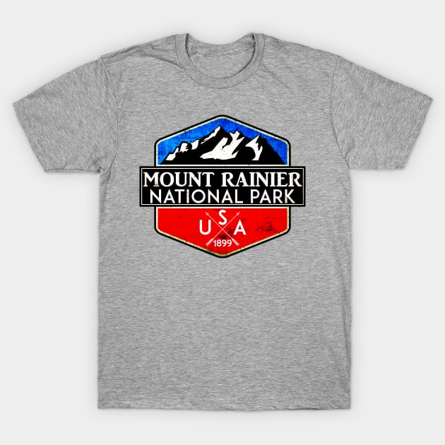 MOUNT RAINIER NATIONAL PARK WASHINGTON 1899 HIKING CAMPING CLIMBING T-Shirt by heybert00